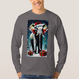 Den vackra julelefanten i Santa Hat T Shirt