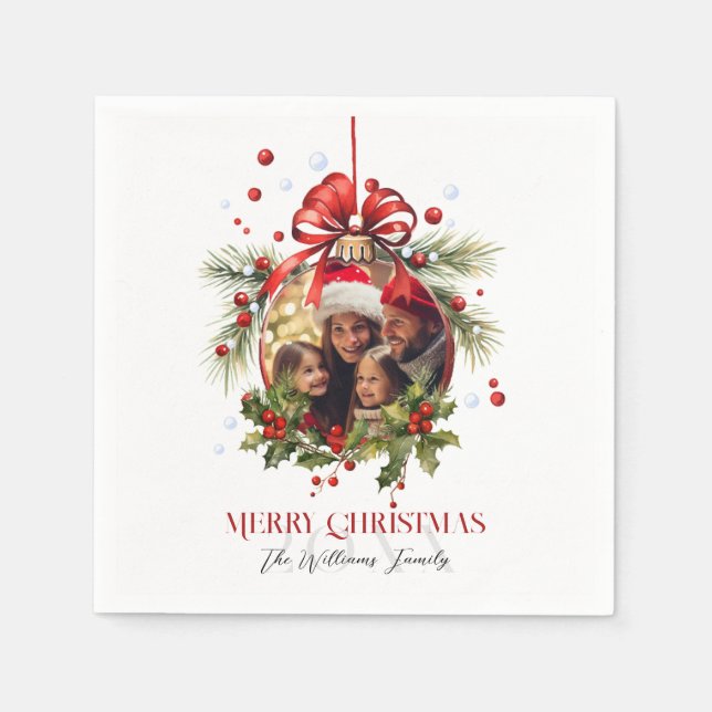 Den vackra julen Bauble Ram-Helgdagarna Pappersservett (Framsidan)