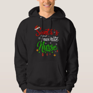 Den vackra julen i Julafton Santa's Favorite Nurse Hoodie