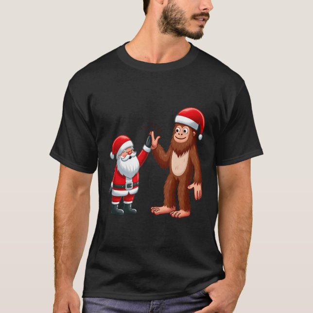 Den vackra julen Jultomten Bigfoot-högfiende Xm T Shirt (Framsida)