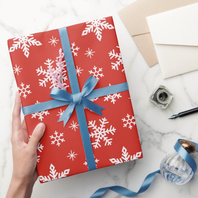 Den vackra julen snöflingor mönster presentpapper (Gifting)