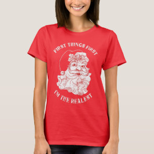 Den vackra julfesten Jultomten Red Helgdag Festive T Shirt