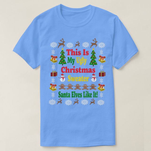 Den vackra juljulfamiljen  t shirt (Design framsida)