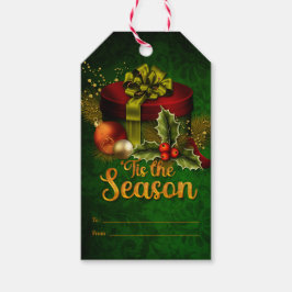 Den vackra Julklapp Grönten "Tis the Season Presentetikett