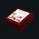 Den vackra julklappen och Tecknaden Reindeer Minnesask<br><div class="desc">God jul,  tomten och Reindeer Tecknade figurer är ursprungligen gjorda på Vector Technique! Tur bild för barn och för roliga Helgdagar och Lycklig jul!</div>
