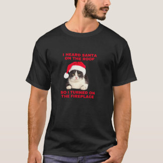 Den vackra julklappen Santa Hat Arg Kattunge T Shirt