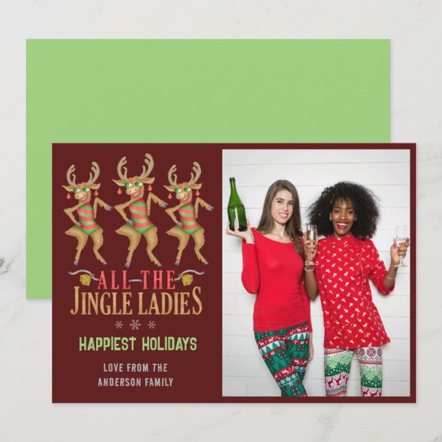 Den vackra julrenen Hela Jingle Dam Julkort (Fram/baksida)