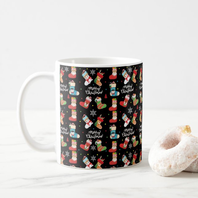 Den vackra julsockeln Mönster Kaffemugg (Med munk)