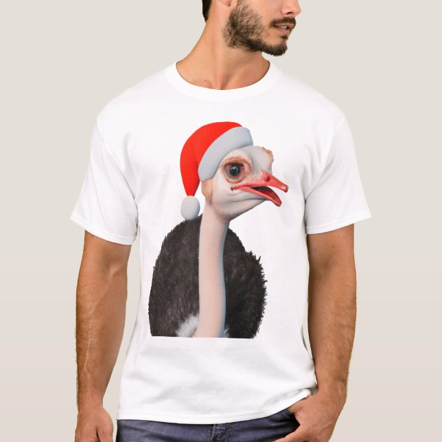 Den vackra julstranden i Santa Hat T Shirt (Framsida)
