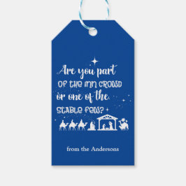 Den vackra jultomten Blue Presentetikett