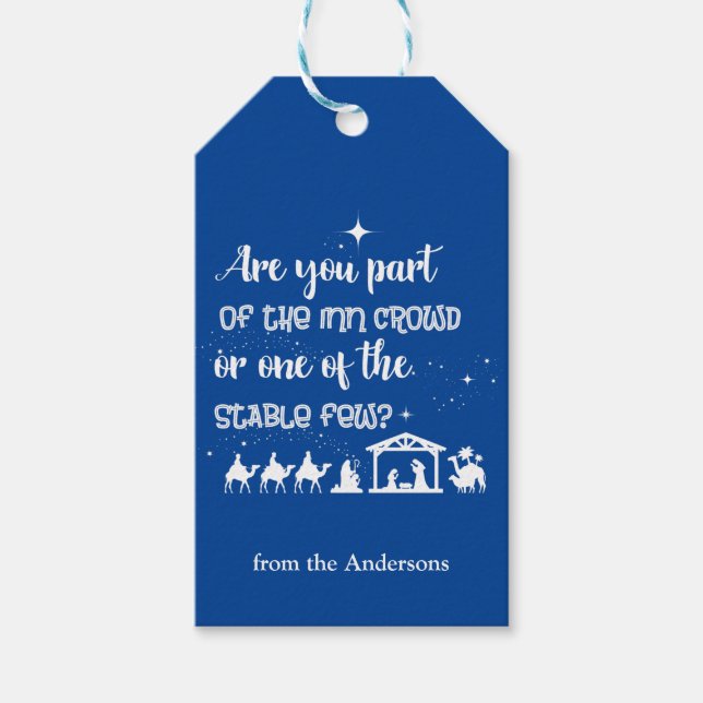 Den vackra jultomten Blue Presentetikett (Framsidan)