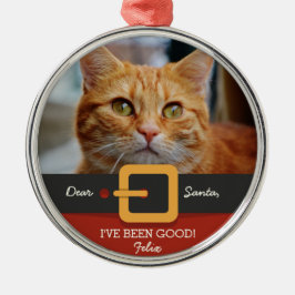 Den vackra jultomten Cat Photo och Namn Anpassning Julgransprydnad Metall