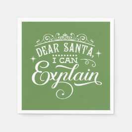 Den vackra jultomten kan förklara skript pappersservett