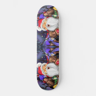 Den vackra jultomten och renerna Party - Roligt Mini Skateboard Bräda 18,5 Cm