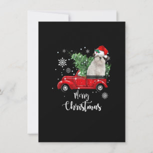 Den vackra jultomten Shih Tzu Ride Red Lastbil Jul Inbjudningar