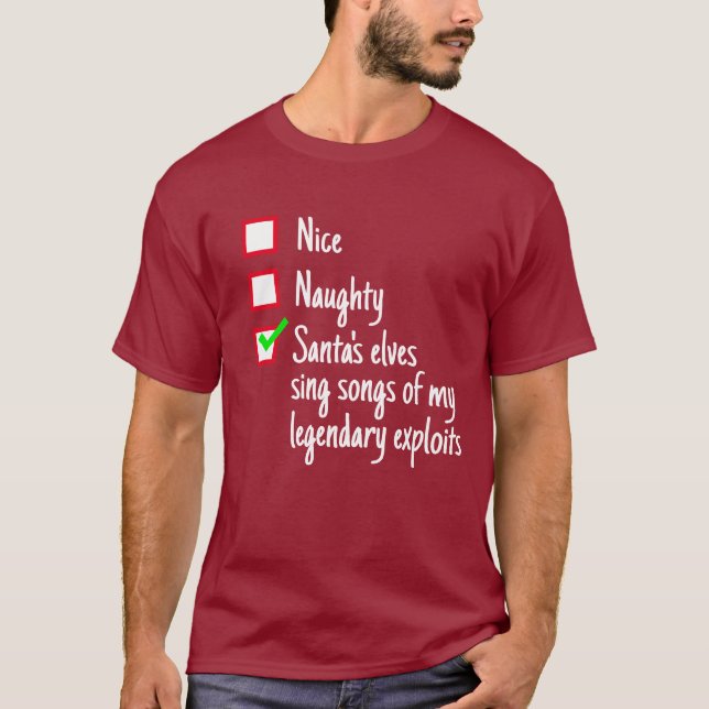 Den vackra jultomtens stygga lista t shirt (Framsida)