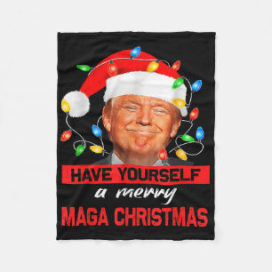 Den vackra jultomtrumpen har dig själv en God jul Fleecefilt