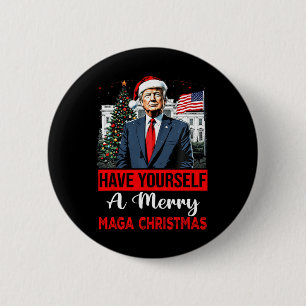 Den vackra jultomtrumpen har dig själv en God jul Knapp
