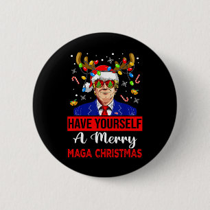 Den vackra jultomtrumpen har dig själv en God jul Knapp