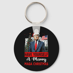 Den vackra jultomtrumpen har dig själv en God jul Nyckelring