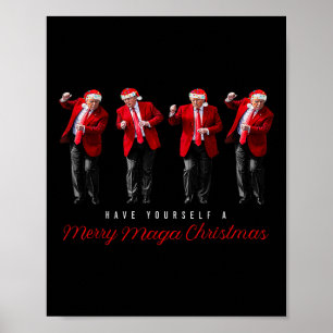 Den vackra jultomtrumpen har dig själv en God jul Poster