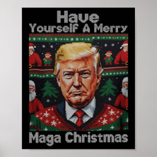 Den vackra jultomtrumpen har dig själv en God jul Poster