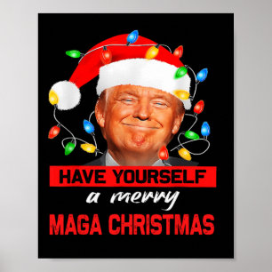 Den vackra jultomtrumpen har dig själv en God jul Poster