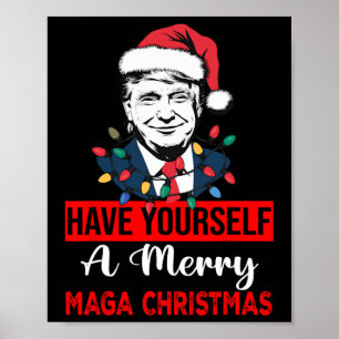 Den vackra jultomtrumpen har dig själv en God jul Poster