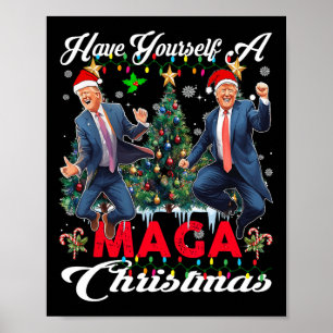 Den vackra jultomtrumpen har dig själv en God jul Poster