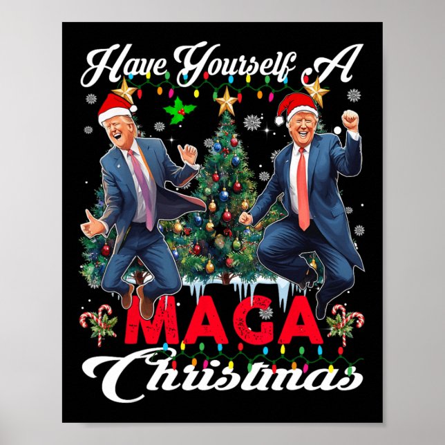 Den vackra jultomtrumpen har dig själv en God jul Poster (Framsidan)