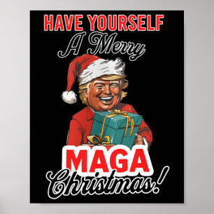 Den vackra jultomtrumpen har dig själv en God jul Poster