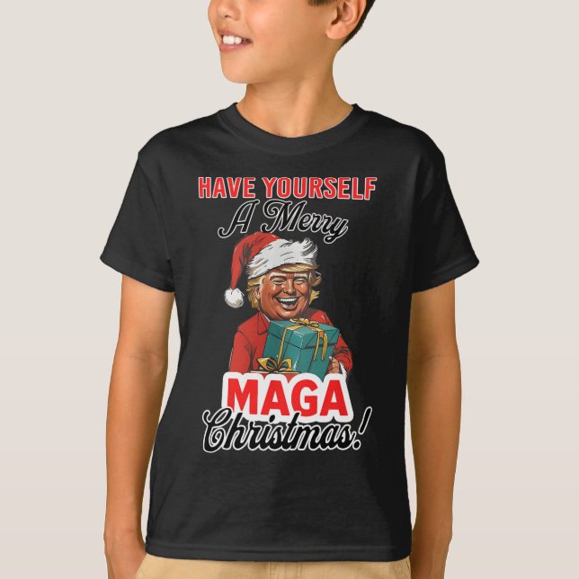 Den vackra jultomtrumpen har dig själv en God jul T Shirt (Framsida)