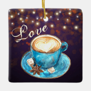 Den vackra kaffejulen Kärlek Säsong i förra jul Julgransprydnad Keramik