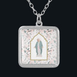 Den vackra katolska Blommigten Mor Silverpläterat Halsband<br><div class="desc">Med en blommigt med elegant vattenfärg och ett format med välsignat Mor är dessa halsband perfekt för flickor och kvinnor som har en hängivenhet för Mary. Hitta matchande objekt i min butik.</div>