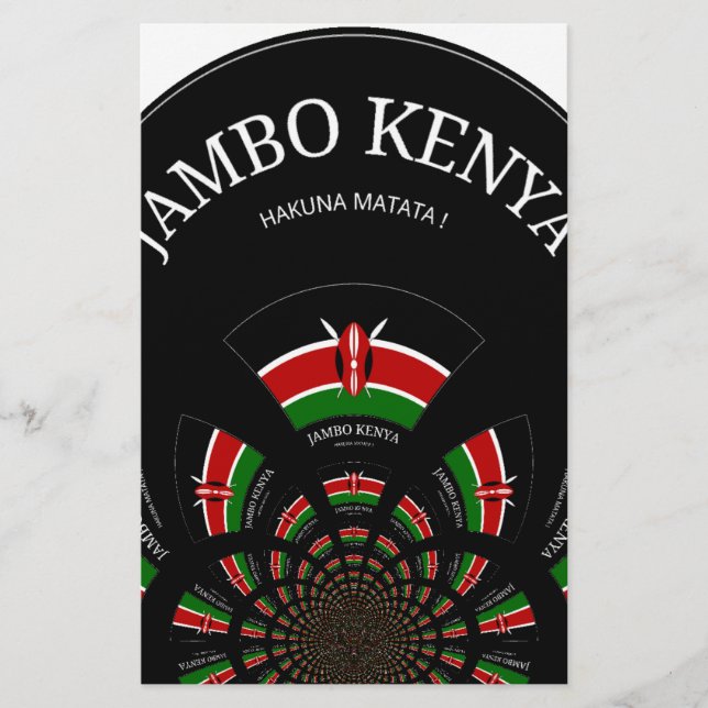 Den vackra Kenya Black Red Grönt Färg Design Flagg (Framsida)