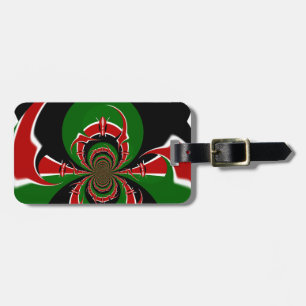 Den vackra Kenya Black Red Grönt Färg Design Flagg Bagagebricka