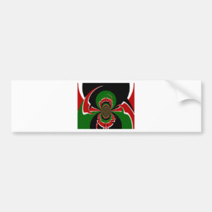 Den vackra Kenya Black Red Grönt Färg Design Flagg Bildekal