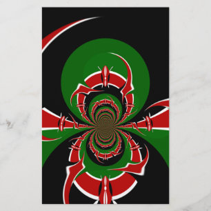 Den vackra Kenya Black Red Grönt Färg Design Flagg Brevpapper