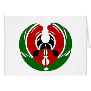 Den vackra Kenya Black Red Grönt Färg Design Flagg Hälsningskort