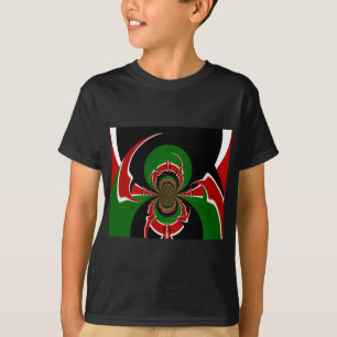 Den vackra Kenya Black Red Grönt Färg Design Flagg Tee