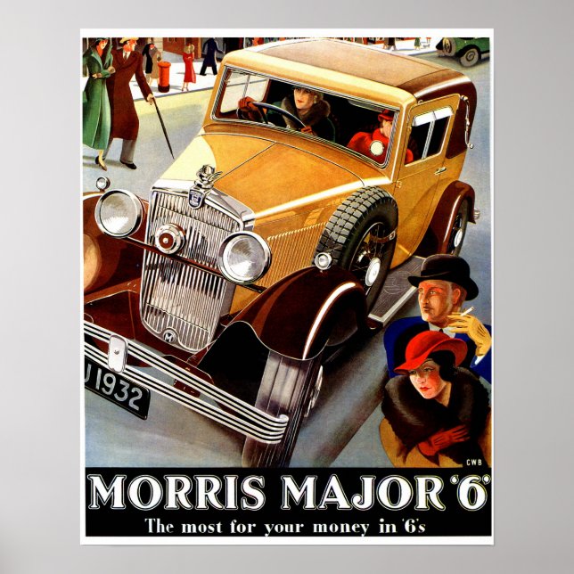 Den vackra konsten deka British vintage auto Poster (Framsidan)