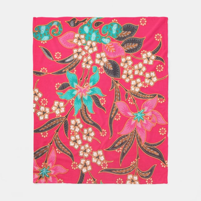 Den vackra konsten Malaysian och indonesiska Bati Fleecefilt (Framsidan)