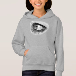 Den vackra kvinnan öga i fullt mascara t shirt