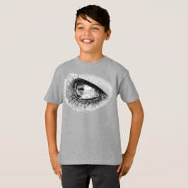 Den vackra kvinnan öga i fullt mascara t shirt