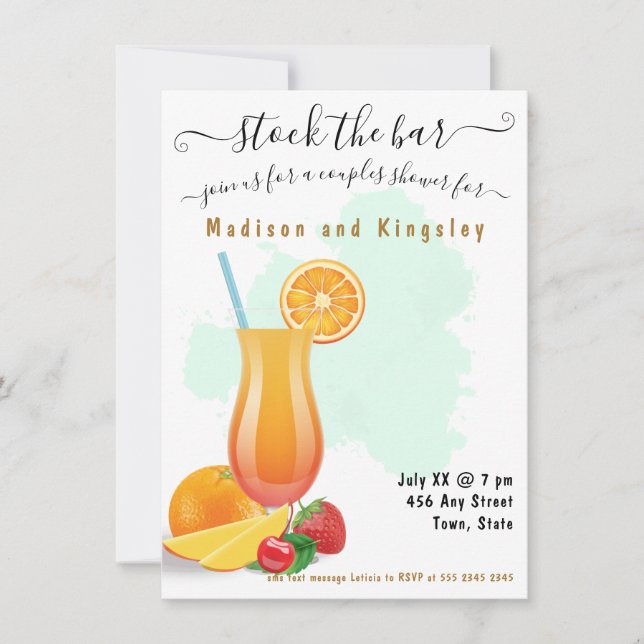 Den vackra Lime Green Elegant Boho Shower Inbjudningar (Framsida)