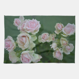 Den vackra ljusa rosa trädgården ro kökshandduk