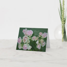 Den vackra ljusa rosa trädgården ro tack kort