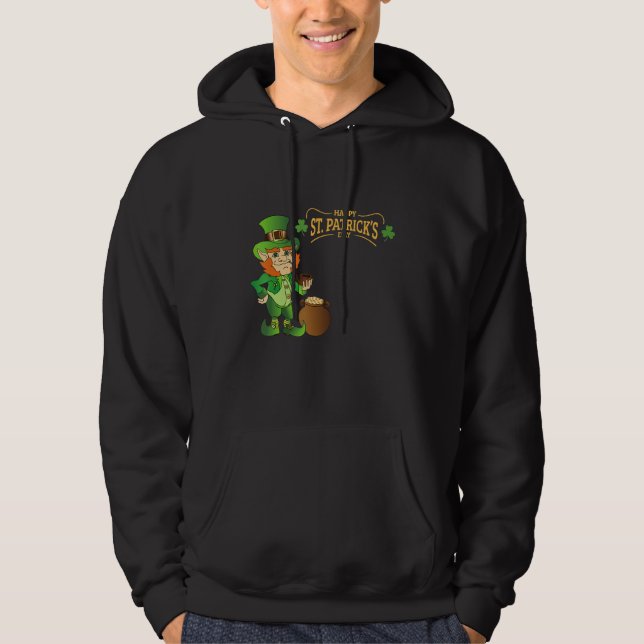 Den vackra mannen S och Ord Lycklig St patricks da Hoodie (Framsida)