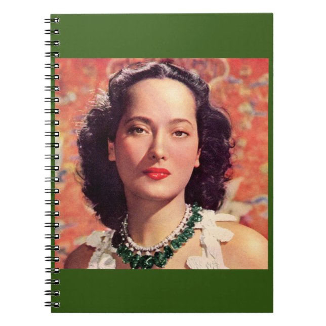 Den vackra Merle Oberon Anteckningsbok Med Spiral (Framsidan)