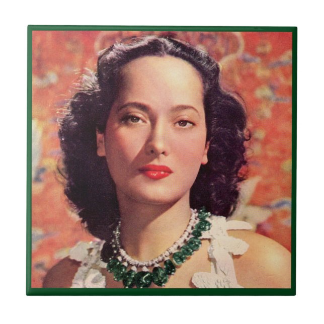 Den vackra Merle Oberon Kakelplatta (Framsidan)